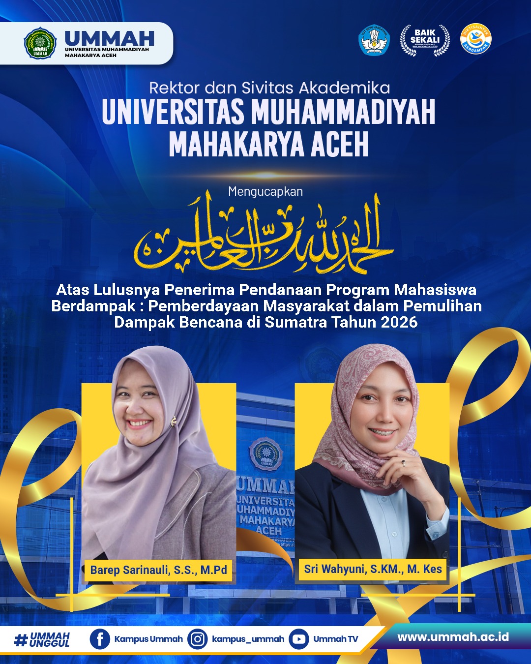 Dosen UMMAH Raih Hibah Pemulihan Dampak Bencana Kemendiktisaintek